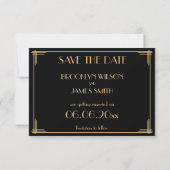 Great Gatsby Art Deco Hochzeitsstimmung Save The Date (Rückseite)