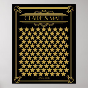 Great Gatsby Art Deco Hochzeitsunterschrift Gästeb Poster