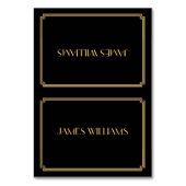 Great Gatsby Art Deco Schwarzer Place Tischnummer (Vorderseite)
