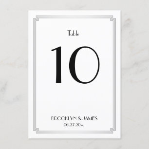 Great Gatsby Art Deco Silber Tischnummern