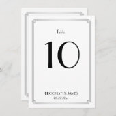 Great Gatsby Art Deco Silver Tischnummern (Vorne/Hinten)