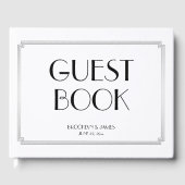 Great Gatsby Art Deco Silver Wedding Guest Book Gästebuch (Vorderseite)