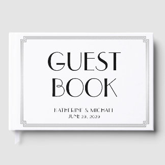 Great Gatsby Art Deco Silver Wedding Guest Book Gästebuch