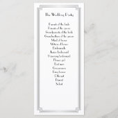 Great Gatsby Art Deco Silver Wedding Programme (Rückseite)