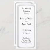 Great Gatsby Art Deco Silver Wedding Programme (Vorne/Hinten)