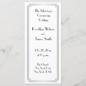Great Gatsby Art Deco Silver Wedding Programme (Vorderseite)