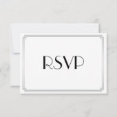 Great Gatsby Art Deco Silver Wedding RSVP Cards (Rückseite)