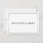 Great Gatsby Art Deco Silver Wedding RSVP Cards Karte (Rückseite)
