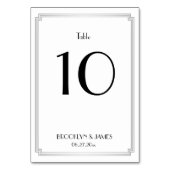 Great Gatsby Art Deco Silver Wedding Tischnummern (Rückseite)