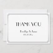 Great Gatsby Art Deco Silver Wedding Vielen Dank Dankeskarte (Vorderseite)