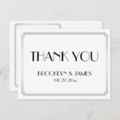 Great Gatsby Art Deco Silver Wedding Vielen Dank Postkarte (Vorne/Hinten)