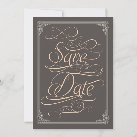 Great Gatsby Art Deco Speichern Sie die Daten Save The Date (Rückseite)