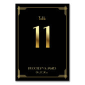 Great Gatsby Art Deco Tischnummer 11 Gold Black (Rückseite)