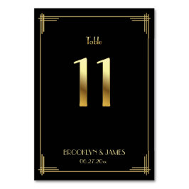 Great Gatsby Art Deco Tischnummer 11 Gold Black