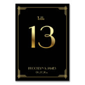 Great Gatsby Art Deco Tischnummer 13 Gold Black (Rückseite)