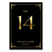 Great Gatsby Art Deco Tischnummer 14 Gold Black (Rückseite)
