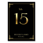 Great Gatsby Art Deco Tischnummer 15 Gold Black (Rückseite)