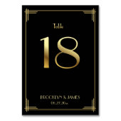 Great Gatsby Art Deco Tischnummer 18 Gold Black (Rückseite)
