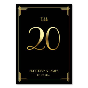 Great Gatsby Art Deco Tischnummer 20 Gold