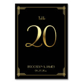 Great Gatsby Art Deco Tischnummer 20 Gold (Rückseite)