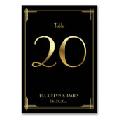 Great Gatsby Art Deco Tischnummer 20 Gold Black (Vorderseite)