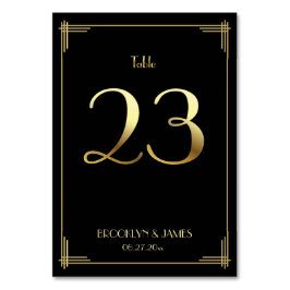 Great Gatsby Art Deco Tischnummer 23 Gold Black