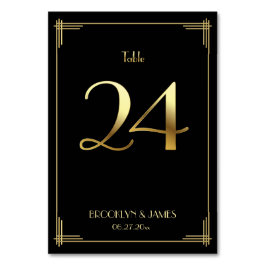Great Gatsby Art Deco Tischnummer 24 Gold Black