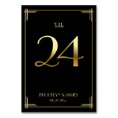 Great Gatsby Art Deco Tischnummer 24 Gold Black (Rückseite)