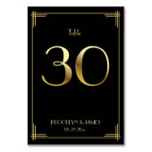 Great Gatsby Art Deco Tischnummer 30 Gold Black (Vorderseite)