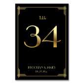 Great Gatsby Art Deco Tischnummer 34 Gold Black (Rückseite)