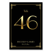 Great Gatsby Art Deco Tischnummer 46 Gold Black (Rückseite)