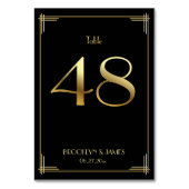 Great Gatsby Art Deco Tischnummer 48 Gold Black (Rückseite)