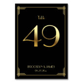 Great Gatsby Art Deco Tischnummer 49 Gold Black (Rückseite)