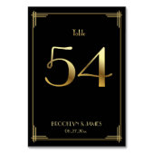 Great Gatsby Art Deco Tischnummer 54 Gold Black (Rückseite)