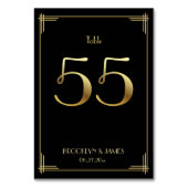 Great Gatsby Art Deco Tischnummer 55 Gold Black (Vorderseite)