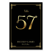 Great Gatsby Art Deco Tischnummer 57 Gold Black (Vorderseite)