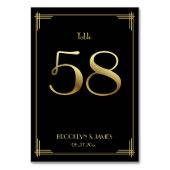 Great Gatsby Art Deco Tischnummer 58 Gold Black (Vorderseite)