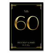 Great Gatsby Art Deco Tischnummer 60 Gold Black (Vorderseite)