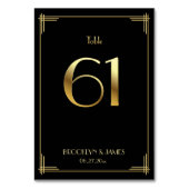 Great Gatsby Art Deco Tischnummer 61 Gold Black (Rückseite)