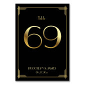 Great Gatsby Art Deco Tischnummer 69 Gold Black (Rückseite)