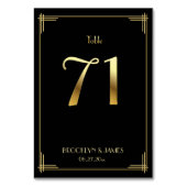 Great Gatsby Art Deco Tischnummer 71 Gold Black (Rückseite)