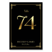 Great Gatsby Art Deco Tischnummer 74 Gold Black (Vorderseite)