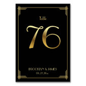 Great Gatsby Art Deco Tischnummer 76 Gold Black (Rückseite)