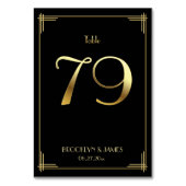Great Gatsby Art Deco Tischnummer 79 Gold Black (Rückseite)