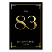 Great Gatsby Art Deco Tischnummer 83 Gold Black (Vorderseite)