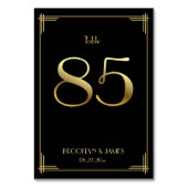 Great Gatsby Art Deco Tischnummer 85 Gold Black (Rückseite)