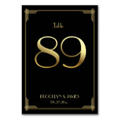 Great Gatsby Art Deco Tischnummer 89 Gold Black (Rückseite)