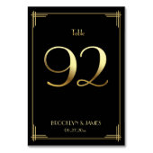 Great Gatsby Art Deco Tischnummer 92 Gold Black (Rückseite)