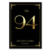Great Gatsby Art Deco Tischnummer 94 Gold Black (Rückseite)
