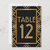 Great Gatsby Art Deco Tischnummer Cards (Vorderseite)